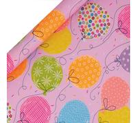 Glick - Big Balloons Pink Wrapping Paper Roll, for Birthdays and Other Celebrations, Gift Wrapping, Arts & Crafts, 4 metres x 70 cm, Pink