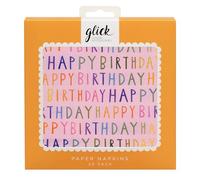 Glick Birthday Napkins - Pink - 33 x 33cm - Pack of 20