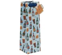Glick Bottle Gift Bag - Beer & Cheers Design - 110 x 340 x 100mm, M