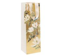 Glick Bottle Gift Bag - Gilded Magnolia Floral Design - 110 x 340 x 100mm