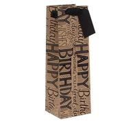 Glick Bottle Gift Bag - Krafty Birthday Design - 110 x 340 x 100mm