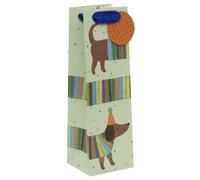 Glick Bottle Gift Bag - Pretty Pooches Design - 110 x 340 x 100mm