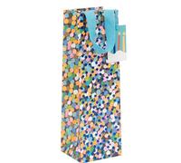 Glick Bottle Gift Bag, Sapphire Spots, 110 x 340 x 100 mm, Luxury Recyclable Bag for Birthdays & Celebrations
