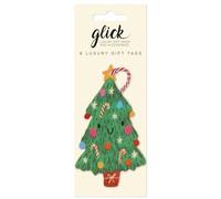 Glick Christmas Gift Tags, Christmas Greetings, Pack of 6 Fully Recyclable