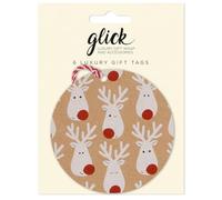 Glick Christmas Gift Tags, Christmas Greetings, Pack of 6, Fully Recyclable