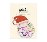 Glick Christmas Gift Tags, Rainbow Claus, Pack of 6, Multi-Coloured, Fully Recyclable