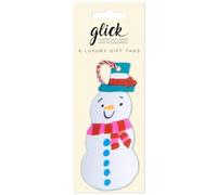 Glick Christmas Gift Tags with String | Snowmen Tags for Gifts | Pack of 6