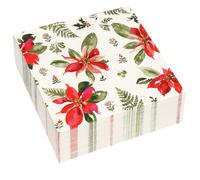 Glick Christmas Paper Napkins | Perfect Poinsettia | 3 Ply Thick | 20 Pack