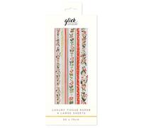 Glick Christmas Tissue Paper for Gift Wrapping, Linear Vines Design, Four Sheets, 50 x 75 cm When Opened, Multi-Coloured