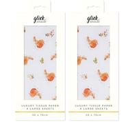 Glick Christmas Tissue Paper for Gift Wrapping, Resplendent Robins, Four Sheets, 50 x 75 cm When Opened, Multi-Coloured (Pack of 2)