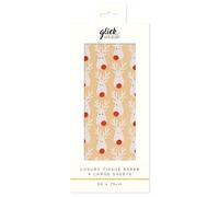 Glick Christmas Tissue Paper for Gift Wrapping, Terrific Reindeer Kraft, Four Sheets, 50 x 75 cm When Opened, Multi-Coloured