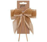 Glick Designer Satin Edge Ribbon Bow, Perfect for Accessorising Gifts, 17.5 x 12 cm, Gold