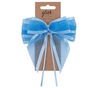 Glick Designer Satin Edge Ribbon Bow, Perfect for Accessorising of Gifts, 17.5 x 12 cm, Baby Blue