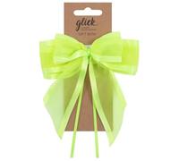 Glick Designer Satin Edge Ribbon Bow, Perfect for Accessorising of Gifts, 17.5 x 12 cm, Neon Green