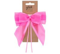 Glick Designer Satin Edge Ribbon Bow, Perfect for Accessorising of Gifts, 17.5 x 12 cm, Neon Pink