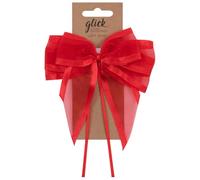 Glick Designer Satin Edge Ribbon Bow, Perfect for Accessorising of Gifts, 17.5 x 12 cm, Red