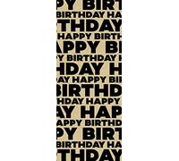 Glick Four Sheets Luxury Tissue Paper, Happy Birthday Black Kraft Sheets (x4), Perfect for Gift Wrapping, Art & Crafts, 750 x 500 mm, Black