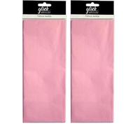 Glick Four Sheets of Light Pink Tissue Paper, Each Sheet 750mm x 500mm When Opened, Tissue Paper Pale Baby Pink, for use in Gift Wrapping & Other Arts and Crafts (Pack of 2)