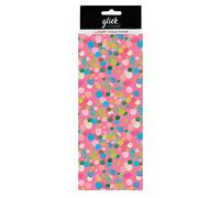 Glick Four Sheets of Pink Polka Dots Tissue Paper, Each Sheet Measures 750mm x 500mm When Opened. for Gift Wrapping and Other Arts & Crafts