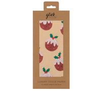 Glick Four Sheets Tissue Paper, Jolly Puds Christmas Tissue Paper, for Wrapping and Arts and Crafts, Multi-Colour, Pudding