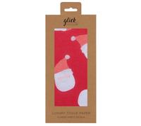 Glick Four Sheets Tissue Paper, Santa Christmas Tissue Paper, for Wrapping Gifts and Arts and Crafts, Red & White