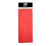 Glick Four Sheets Valentines Red Tissue Paper, Red Sparkle Tissue Paper 75 x 50 cm When Opened, for Gift Wrapping and Other Arts & Crafts