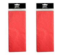 Glick Four Sheets Valentines Tissue Paper, Red Tissue Paper, Red Sparkle Tissue Paper for Birthday, Valentine, Christmas and Other Celebrations, Red (Four Sheets) TPG22 (Pack of 2)