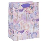 Glick GMZ77 Luxury Gift Bag - Medium Celebration Gift Bag with Pastel Balloons - 175W x 225H x 100D mm, Multi-Colour