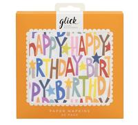 Glick Happy Birthday Napkins - 33 x 33cm - Pack of 20, M