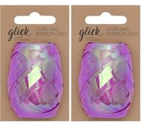 Glick Irridescent Pink Curling Ribbon, for use in Gift Wrapping, Arts and Crafts, Iridescent Pink Curling Ribbon (Pack of 2)