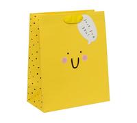 Glick Large Gift Bag, Cheeky Chops, 315 x 260 x 135 mm, Luxury Recyclable Bag for Birthdays & Celebrations, Yellow