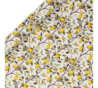 Glick - Lemon Orchard Wrapping Paper Roll, for Birthdays and Other Celebrations, Gift Wrapping, Arts & Crafts, 4 metres x 70 cm, Yellow & White