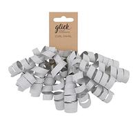 Glick Luury Silver Glitter Curl Swirl Bow for Gift Wrapping at Christmas, Birthday, Valentine and Other Celebrations