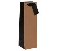 Glick Luxury , Bottle Bag, Celebration , Kraft , Gift Wrap Bottle Bag, 110 x 340 x 100mm, Brown & Black