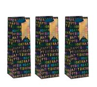 Glick - Luxury Bottle Gift Bag Bundle for Him- Pack of Three Bottle Gift Bags for Birthdays, 34 x 11 x 10 cms, Navy