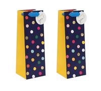 Glick - Luxury Bottle Gift Bag Bundle - Pack of 2 Thank You Gift Bags, XL, Size and Colour
