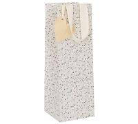 Glick Luxury Bottle Gift Bag, Hearts, for Birthdays, Wedding, Engagement, Anniversary, 110 x 340 x 100mm, Cream