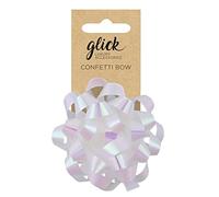 Glick Luxury Bow Iridescent White, Perfect for The Final Touch to Your Valentine, Birthday and Christmas Wrapping Including Other Celebrations, Gift Bow, White