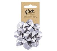 Glick Luxury Bow Metallic Silver, Perfect for The Final Touch to Your Valentine, Birthday and Christmas Gift Wrapping Including Other Celebrations, Gift Bow, BFM05, Metallic Silver