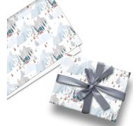 Glick Luxury Christmas Folded Wrap (3 Sheets) Aspen Christmas Wrapping Paper, Each Sheet 50 x 70 cm When Opened, Multi-Coloured