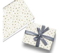 Glick Luxury Christmas Folded Wrap (3 Sheets) Golden Snowfall Christmas Wrapping Paper, Each Sheet 50 x 70 cms When Opened, Multi-Coloured