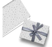 Glick Luxury Christmas Folded Wrap (3 Sheets) Snowdrift Christmas Wrapping Paper, Each Sheet 50 x 70 cms When Opened, White