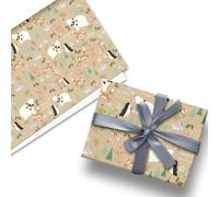 Glick Luxury Christmas Folded Wrap (3 Sheets) Xmas Friends Kraft Christmas Wrapping Paper