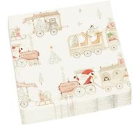 Glick Luxury Christmas Napkins, Pack 20, 3 Ply, All Aboard Christmas Napkins