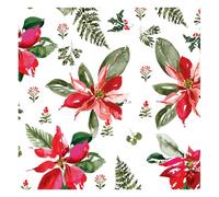Glick Luxury Christmas Napkins, Pack 20, 3 Ply, Perfect Poinsettia, Fully Recyclable, 33 x 33 cm When Opened, Red