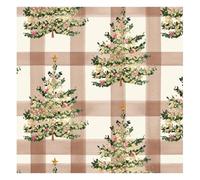 Glick Luxury Christmas Napkins, Pack 20, 3 Ply, Plaid Christmas Tree Design