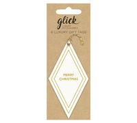 Glick Cream Christmas Tags x 6 Pack