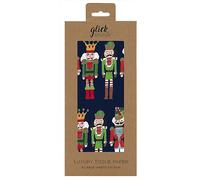 Glick Four Sheets Christmas Tissue Paper, Christmas Nutcracker Tissue Paper, Tissue Paper for Christmas Wrapping, Xmas Tissue Paper (Four Sheets), Navy