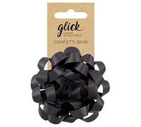 Glick Luxury Confetti Bow for Gift Wrapping, Halloween, Birthdays, Arts and Crafts, Black