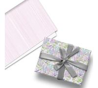 Glick Luxury Flat Wrap - Three Sheets Double Sided Foxglove Wrapping Paper for Any Occasion